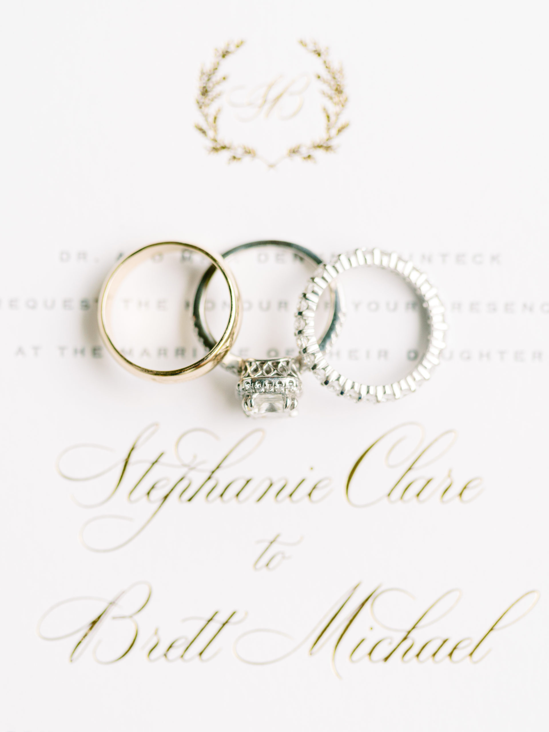 wedding rings on invite